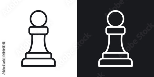 Chess pawn icon vector pictogram. UI. EPS10. - Vector
