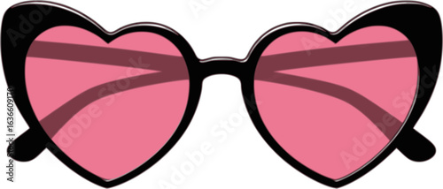 Heart Shaped Sunglasses: A pair of stylish sunglasses with heart-shaped lenses, exuding a sense of romance, fun, and summer vibes, perfect for adding a touch of flair to any look. 