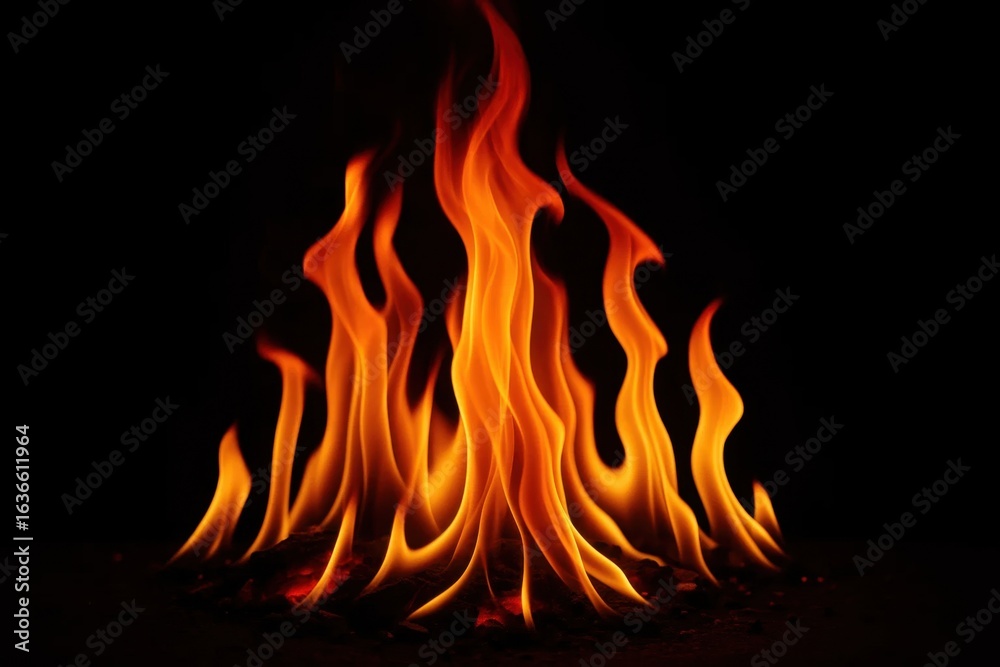 Fototapeta premium A fiery spectacle against a black canvas