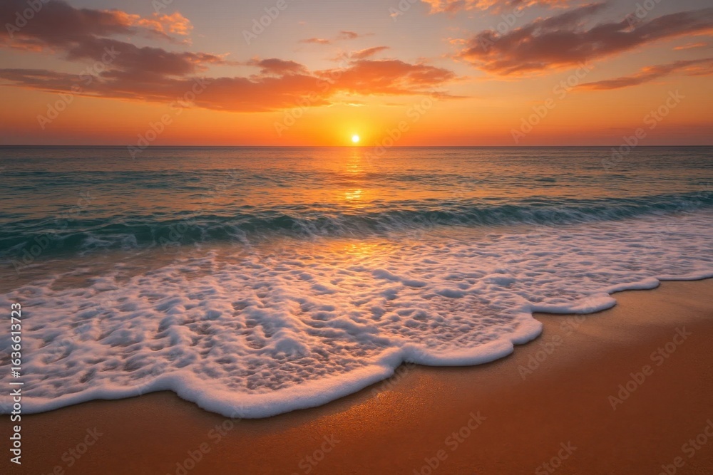 Obraz premium A Sunset Over the Sea
