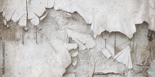 White old concrete wall grunge texture - wide banner format background. Grunge gray texture of chips, cracks, scratches, Soft white grunge.