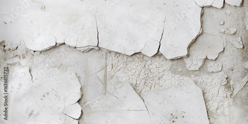 White old concrete wall grunge texture - wide banner format background. Grunge gray texture of chips, cracks, scratches, Soft white grunge.