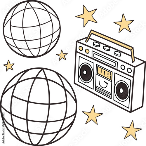 Vector illustration of a globe icon, a global symbol of travel and business on a round map design
