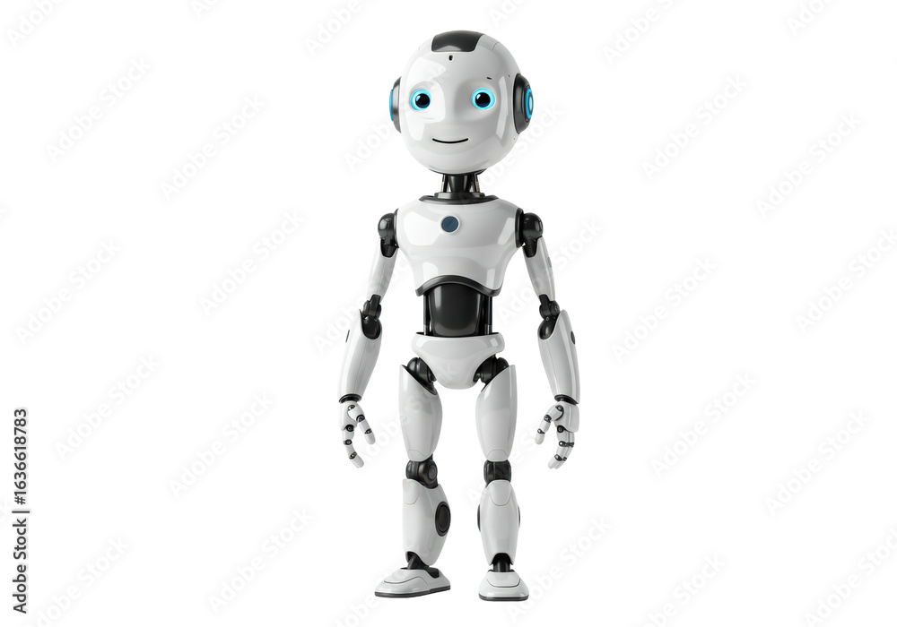 Fototapeta premium Isolated Adorable White Robot Character