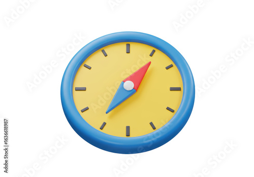 Free Download Isolated 3D Render of a Colorful Blue and Yellow Compass - GFXLoad