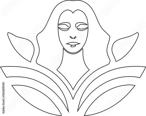 Modern line art woman face logo vector, great for wellness spas, cosmetics branding, and fashion boutiques.


