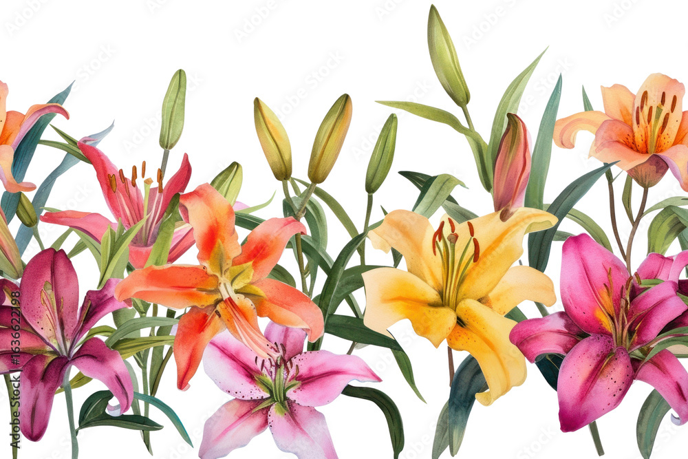 Obraz premium PNG Lily border flower nature plant.