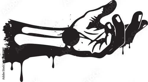 Hand anatomy illustration showcasing carpal tunnel syndrome effe