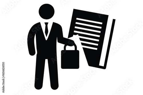 employment contract vector icon silhouette illustr