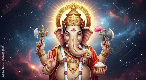 Hindu god ganesha illustration