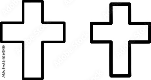 Cross shape outline vector
