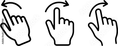 Flick gesture outline vector