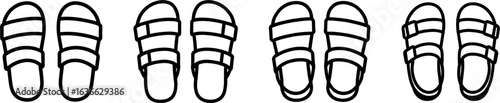 Sandals summer outline vector