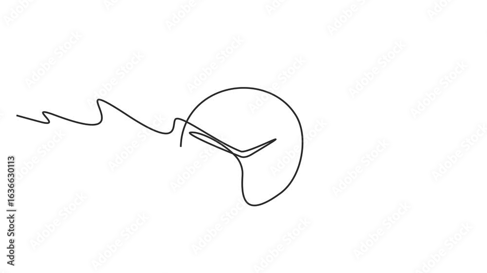 Animated self drawing of continuous line draw clock icon. Full length one line animation. 4K Animated self drawing of continuous line draw clock icon. Full length one line animation. 4K