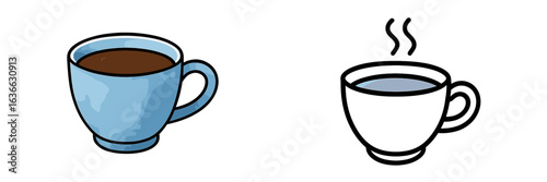 Warm cups of coffee on a table with gentle steam rising in a cozy home setting during morning hours