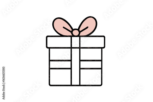Colorful gift box with a bow displayed on a minimalist background during a festive event