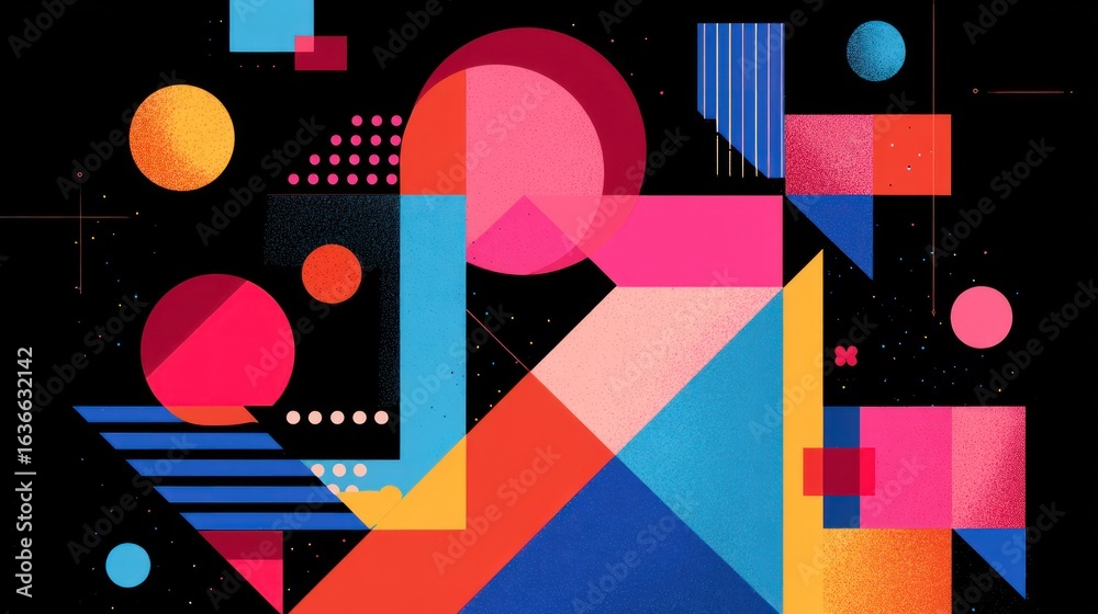 Obraz premium Colorful geometric shapes abstract design