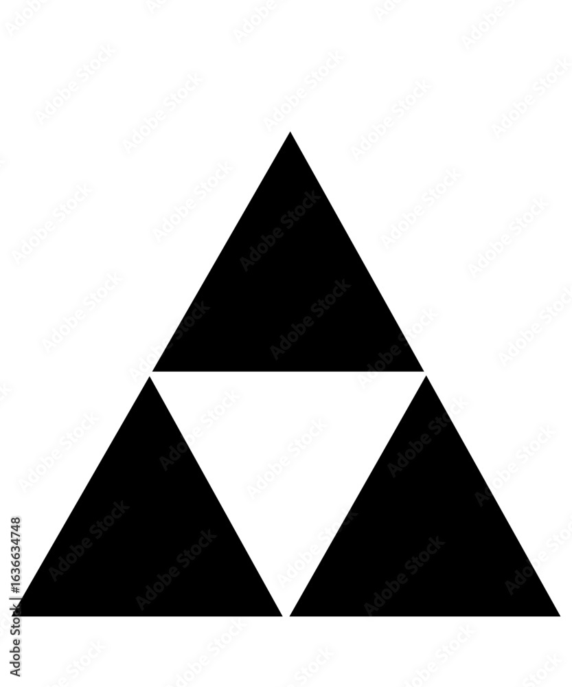 Fototapeta premium Triangle clip art design on plain white transparent isolated background for card, shirt, hoodie, sweatshirt, apparel, tag, mug, icon, poster or badge