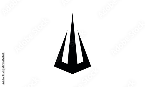 a graphic image with a W spear theme, on a white background. vector graphic base.