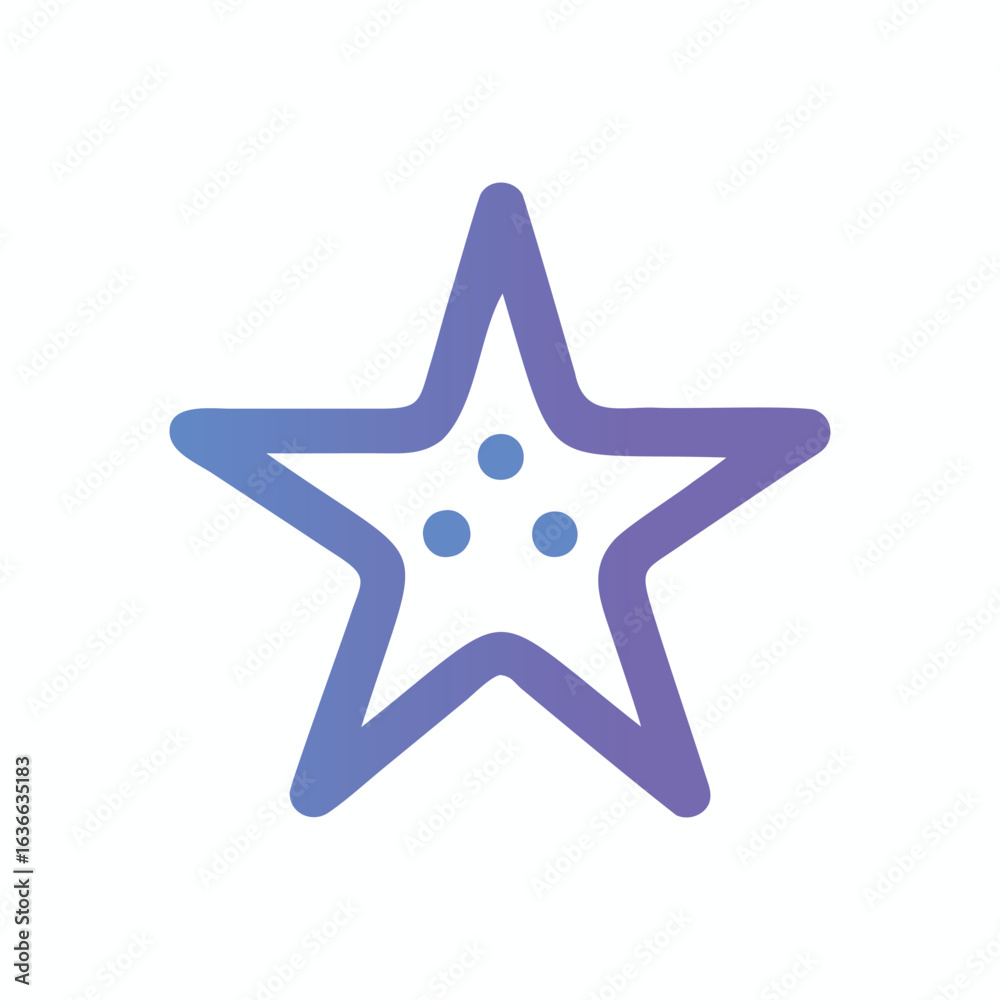 Obraz premium Gradient Starfish Icon – Minimal Marine Illustration