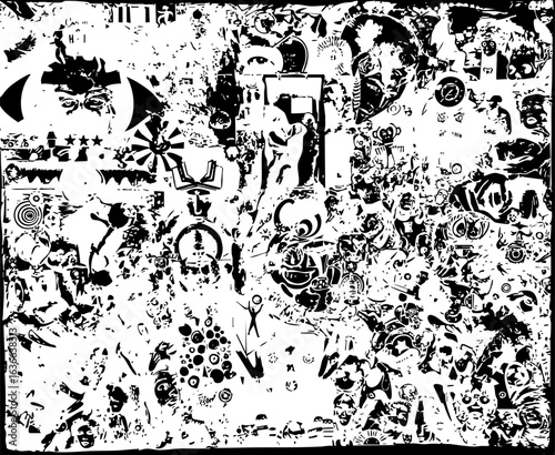 Rustic grunge vector texture with grain and stains. Abstract noise background. Weathered surface.