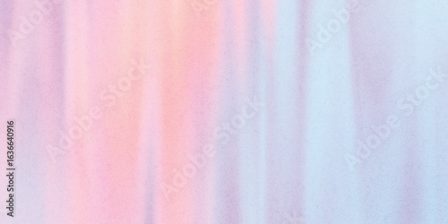 Holographic glass distortion in pastel lilac background. peach and sky blue. Blurred ripple stripes with glossy vertical gradient