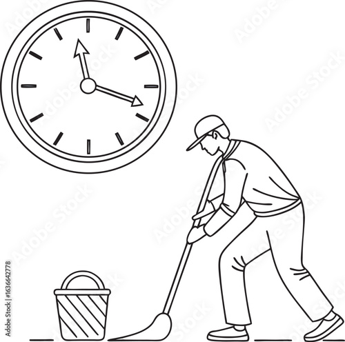 Cleaner working timely for graphic design.eps