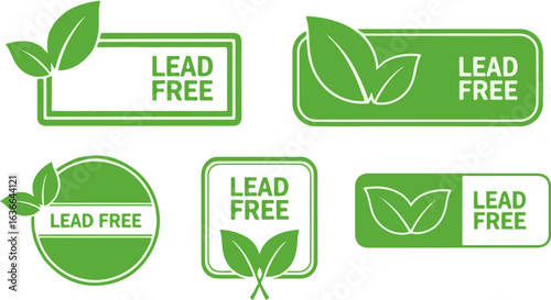 Lead Free green labels with leaf design