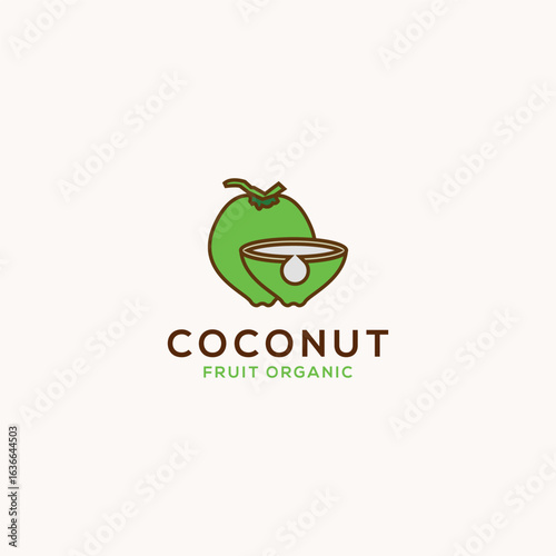 Template Logo Design Coconut organic