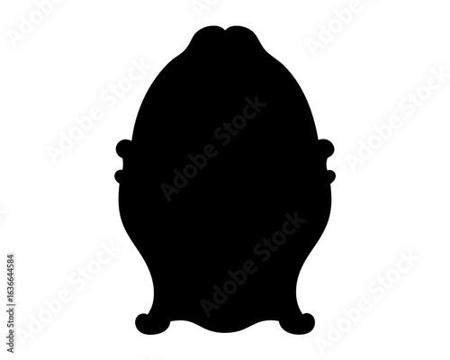 Antique silhouette of mirror with curved details and an ornate design