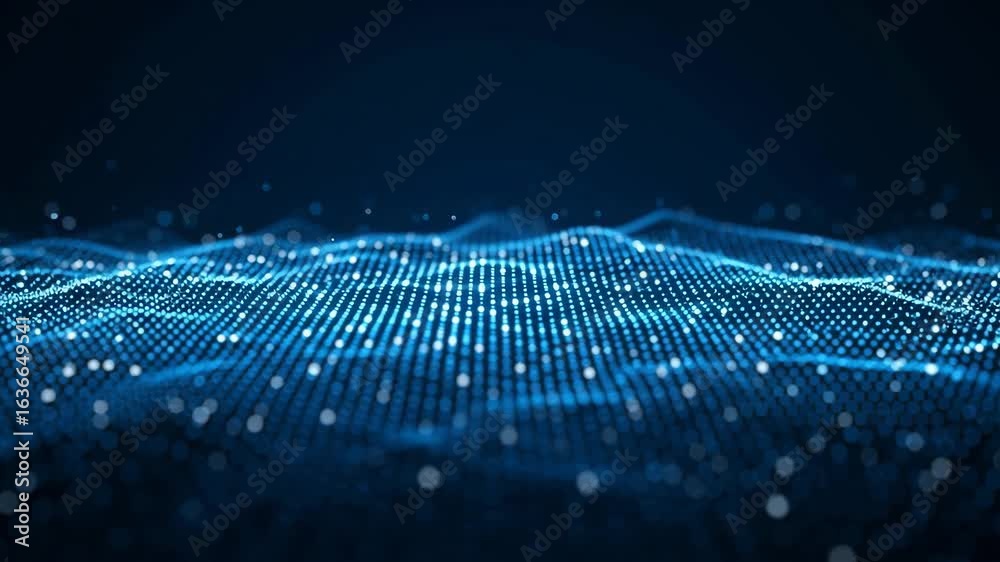 custom made wallpaper toronto digitalAbstract Blue Particle Wave: Seamless Loop 4K Background
