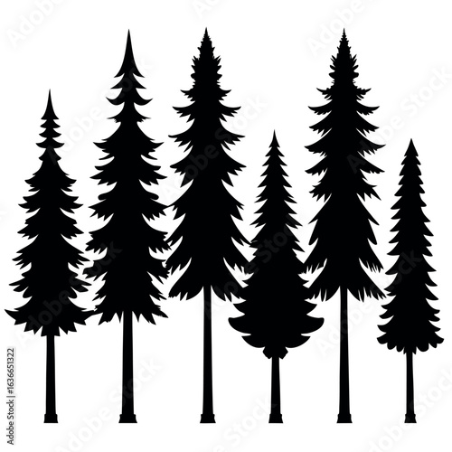 Christmas Tree Silhouettes – Minimal Vector Collection for Holiday and Winter Designs