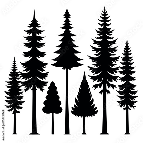 Christmas Tree Silhouettes – Minimal Vector Collection for Holiday and Winter Designs