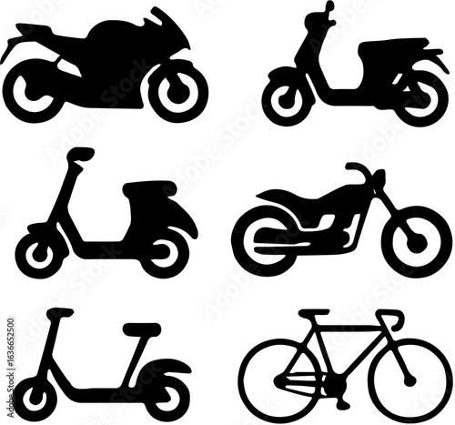 set of bicycle icons
