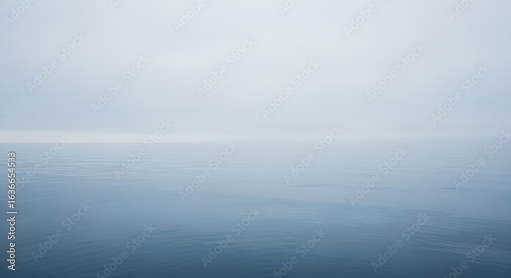 Fototapeta premium Fog over the sea creates a serene and tranquil seascape scene