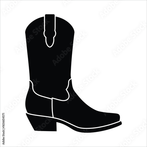 Classic Western Cowboy Boot Silhouette for Fashion and Country Style