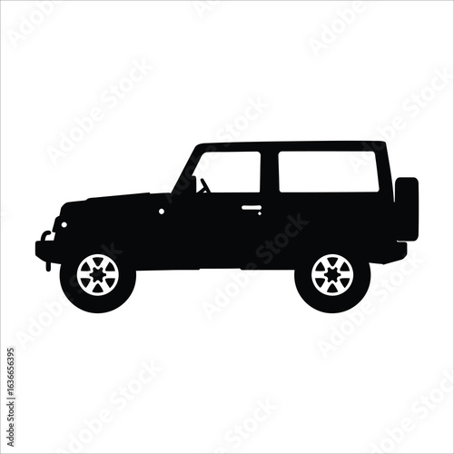 Iconic off road utility vehicle silhouette representing adventure and exploration
