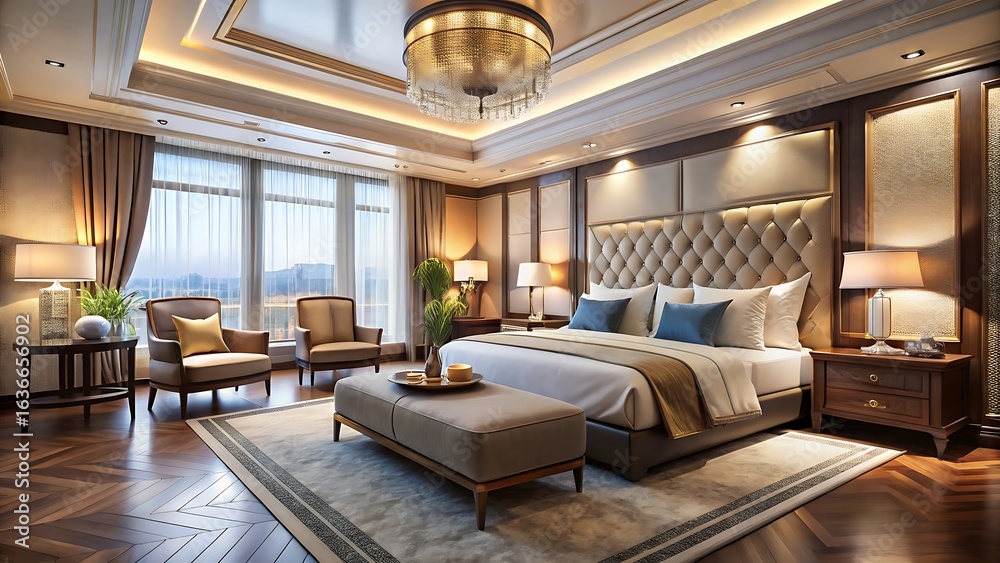 Naklejka premium living room with a bed