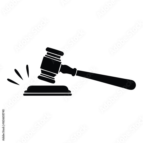 Gavel Hammer Justice Law Court Legal Decision Vector Illustration