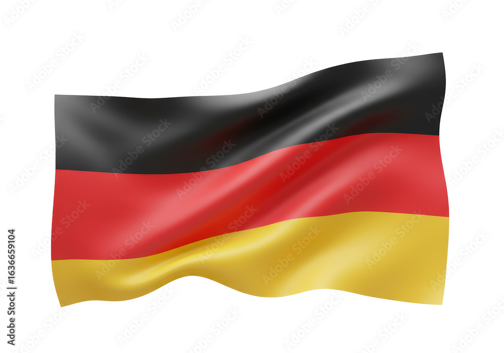 Naklejka premium Isolated Waving German Flag Depicting National Pride