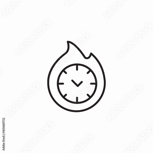 deadline on fire icon sign vector