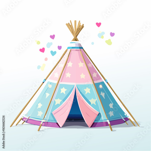 Tipi-Spielzelt in Pastellfarben