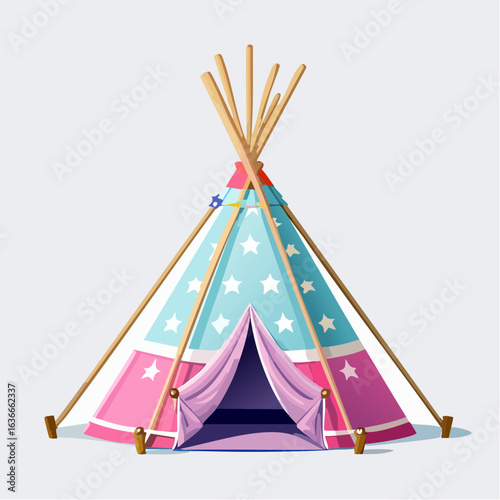 Tipi-Spielzelt in Pastellfarben
