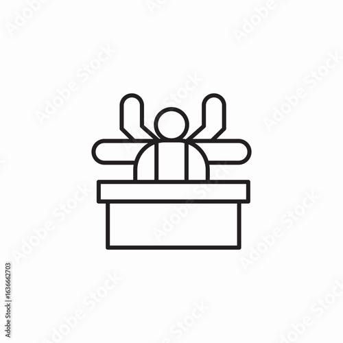 person in gift box icon sign vector