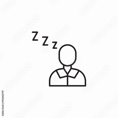 person sleeping zzz icon sign vector