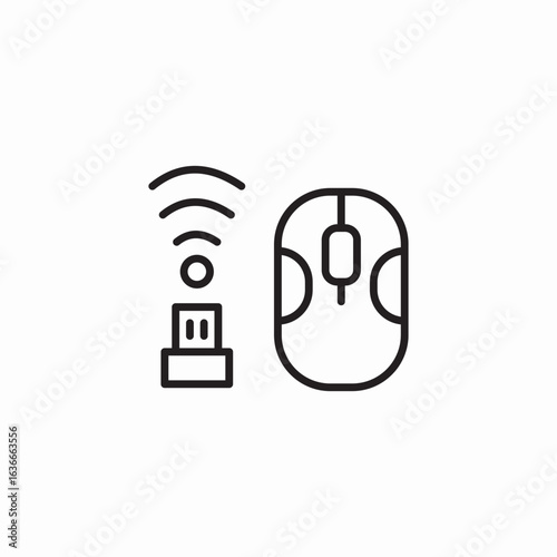 wireless mouse usb icon sign vector