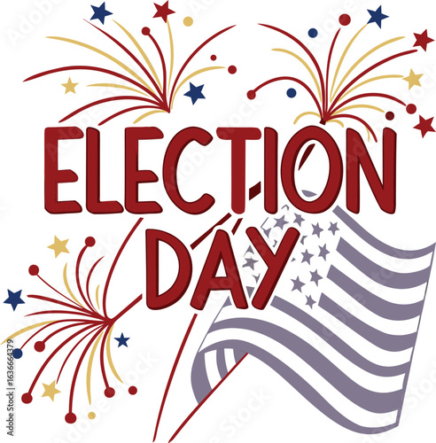 Presidential Election in United States. Vote day, November 3. US Election. Patriotic American element. Poster, card, banner and background. Vector illustration.