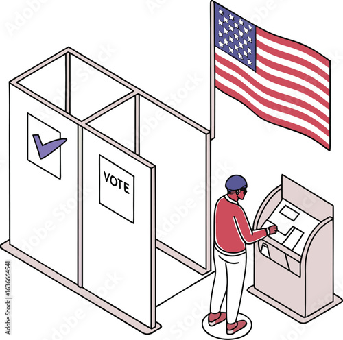 Presidential Election in United States. Vote day, November 3. US Election. Patriotic American element. Poster, card, banner and background. Vector illustration.