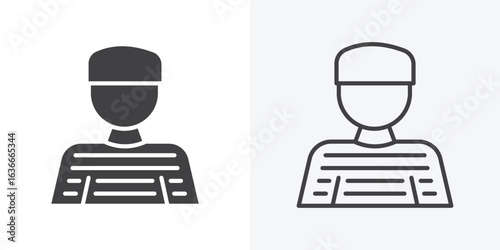 Prisoner icon. Line Art And Clip art Style Design