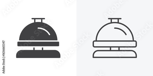 Reception bell icon. Line Art And Clip art Style Design